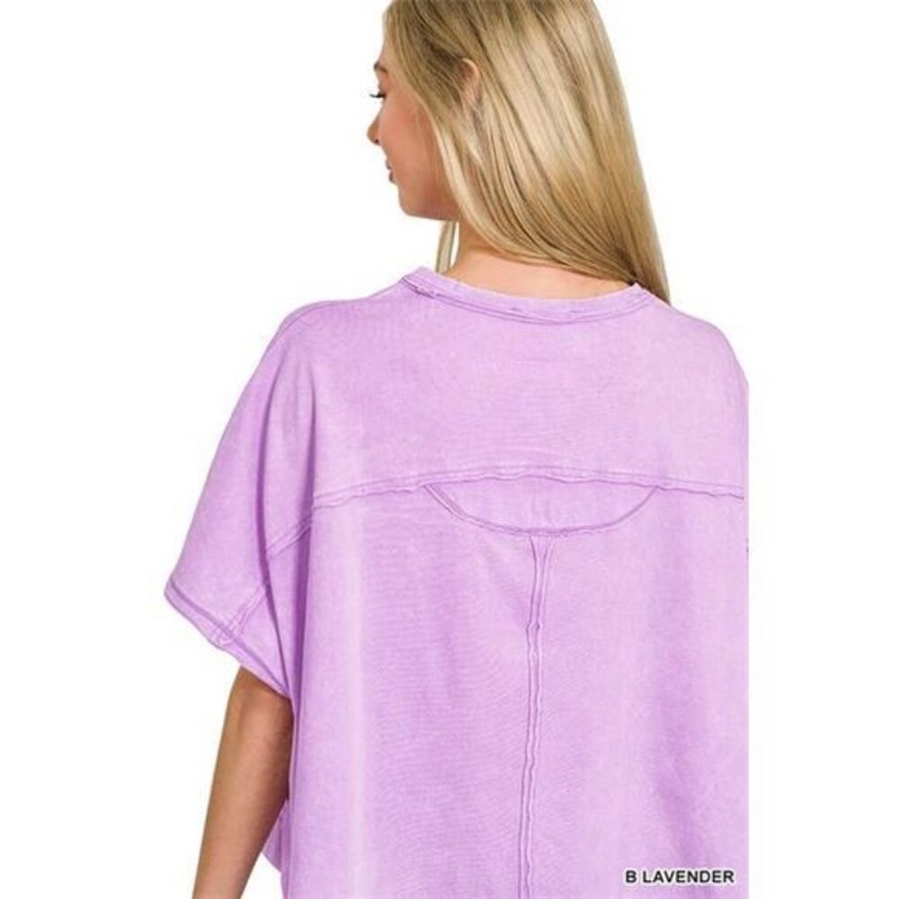 Zenana‎ Acid Washed Oversized Top & Shorts Set - Picture 8 of 12